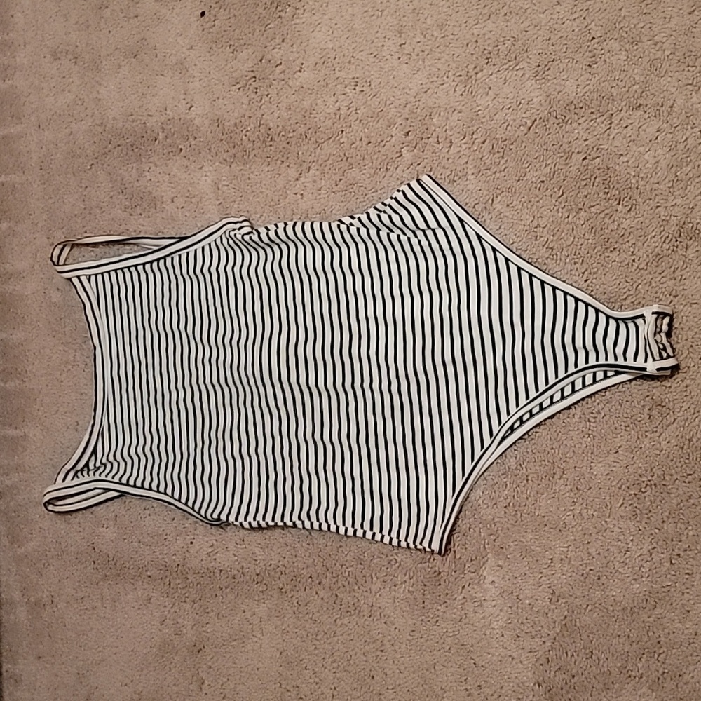 Stripped bodysuit spaghetti straps summer top